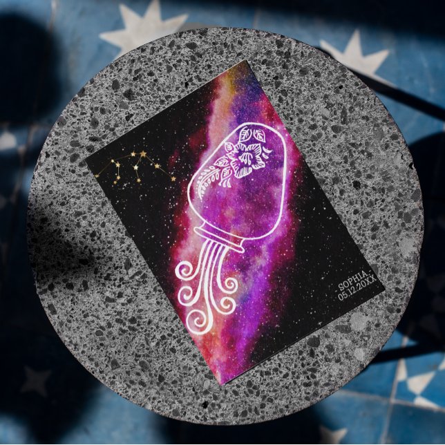 Galaxy Aquarius Personalized Zodiac Sign Postkarte (Von Creator hochgeladen)
