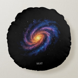 Galaxy Artwork - Cosmic Spiral Space Illustration Rundes Kissen