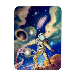 Galaxy Astronaut Illustration Art Magnet