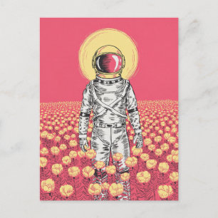Galaxy Astronaut Space Explorer-Bereich für Blume Postkarte