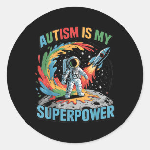 Galaxy Astronauten Autismus ist mein Shirt der Sup Runder Aufkleber