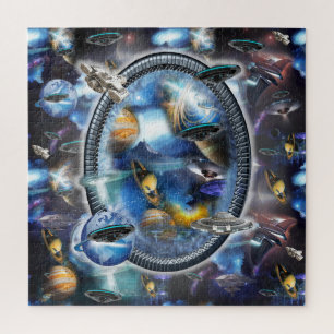 Galaxy Besucher im Weltraum-Jigsaw-Puzzle