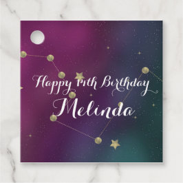 Galaxy Birthday Party Lila Blue Sky Foil Stars Geschenkanhänger