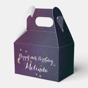 Galaxy Birthday Party Lila Blue Sky Foil Stars Geschenkschachtel