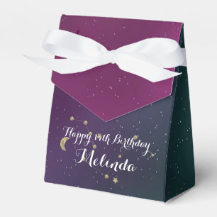 Galaxy Birthday Party Lila Blue Sky Foil Stars Geschenkschachtel