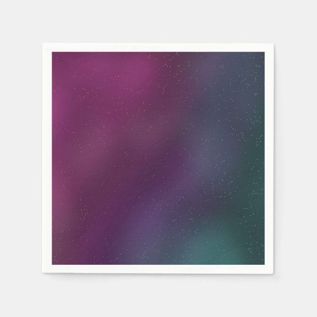 Galaxy Birthday Party Lila Blue Sky Serviette (Vorderseite)