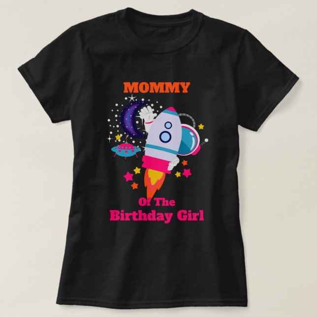 Galaxy Birthday Shirt Space Mommy (Design vorne)