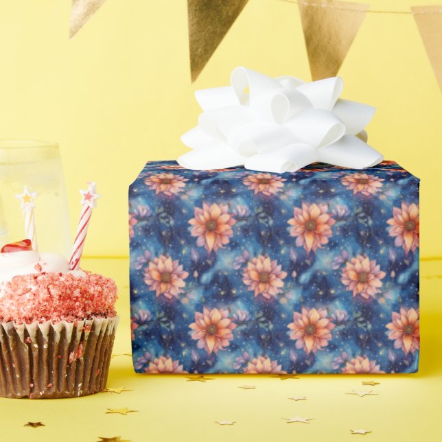 Galaxy Bloom Geschenkpapier (Geburtstagsparty)