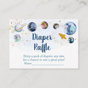 Galaxy Blue Gold Space Baby Dusche Windelwanne Begleitkarte