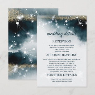 Galaxy Blue Wedding Details Unterkünfte Einladung