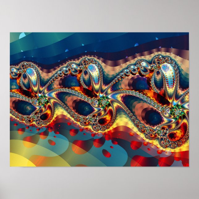 Galaxy Blume Fraktal Poster (Vorne)