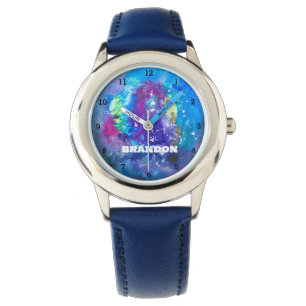 Galaxy Boys Cool Blue Stilvolle Individuelle Name  Armbanduhr