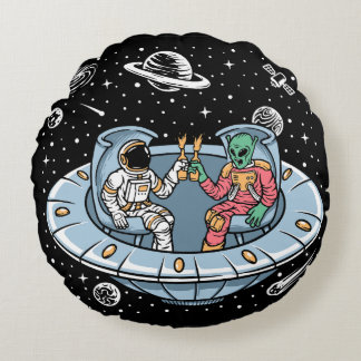 Galaxy Buddies Rundes Kissen