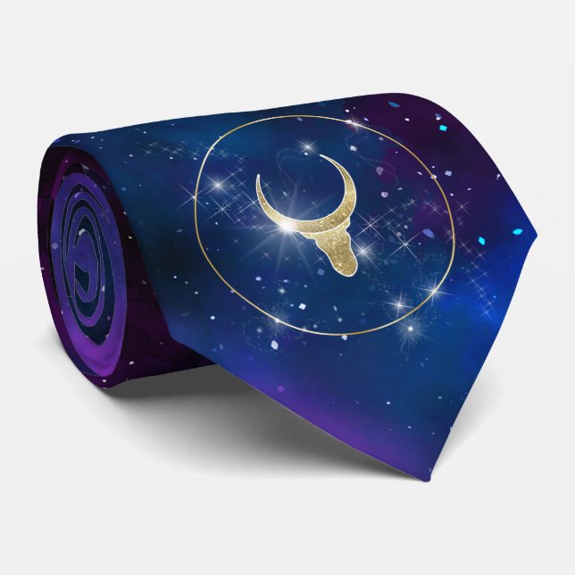 Galaxy Bull, Kuhgold Luxus-Glitzer 2021 Krawatte (Gerollt)
