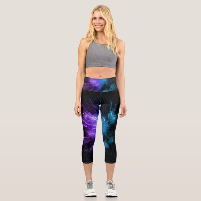 Galaxy Burst Sparkle 1 Capri Leggings (Vorderseite)