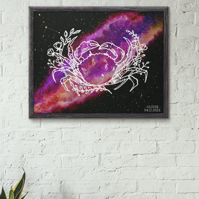 Galaxy Cancer Constellation Zodiac Signature Wall  Poster (Von Creator hochgeladen)