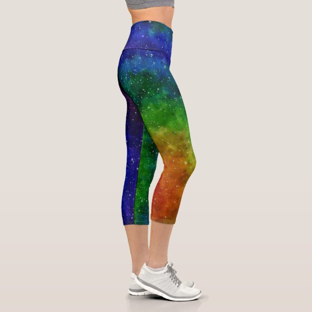 Galaxy Capri Leggings Arc-en-ciel lumineux (Droite)
