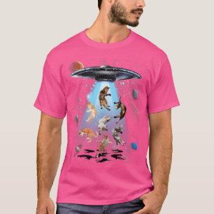 Galaxy Cat Cat Ufo Shirt Funny Cat T-Shirt Cat Gra
