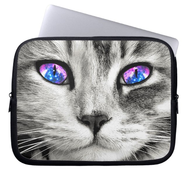 Galaxy Cat Eyes Laptop Sleeve (Vorderseite)