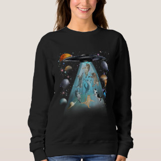 Galaxy Cat Schwimmen T-Shirt | Süße Astronauten Ka Sweatshirt