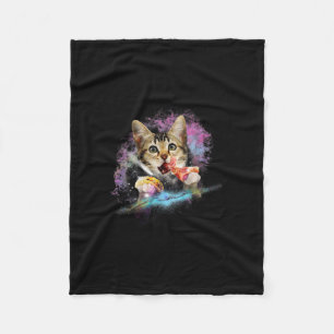 Galaxy Cat Spielregeln mit Taco und Pizza Power Fleecedecke