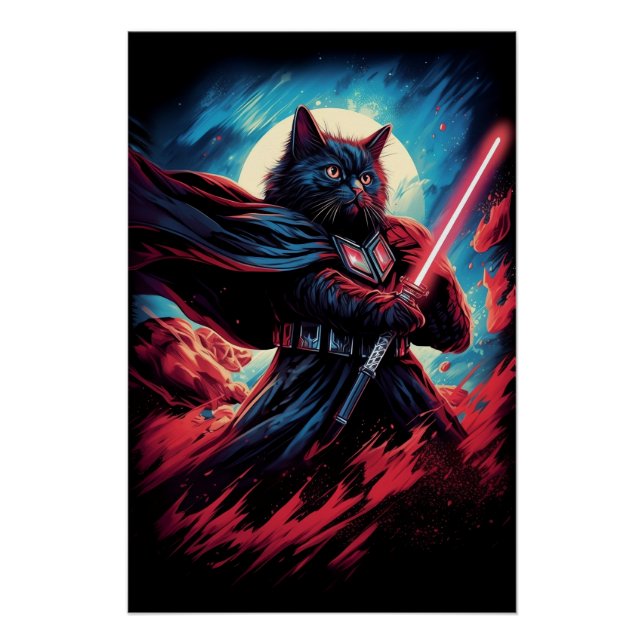 Galaxy Cat Swordsman Poster (Vorderseite)