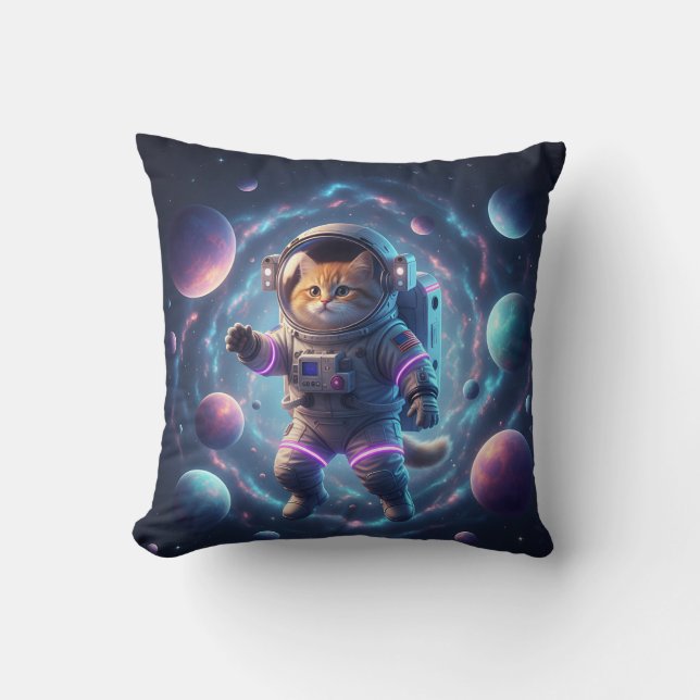 Galaxy Cat – The Space Explorer Kissen (Vorderseite)