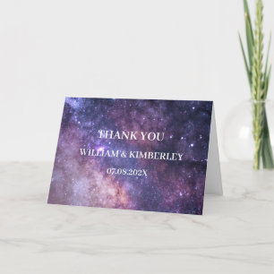 Galaxy Celestial Consellation Sky Elegante Hochzei Dankeskarte