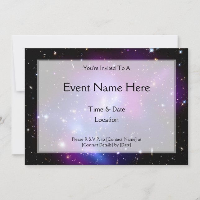 Galaxy Cluster MACS J0717 (Hubble Telescope) Einladung (Vorderseite)