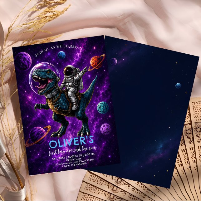 Galaxy Dino 1. Geburtstag Einladung (Von Creator hochgeladen)
