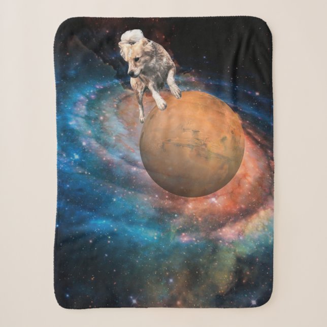 Galaxy Dog Sherpa Blanket - Kosmische Fee Galaxy™ Sherpadecke (Vorderseite)