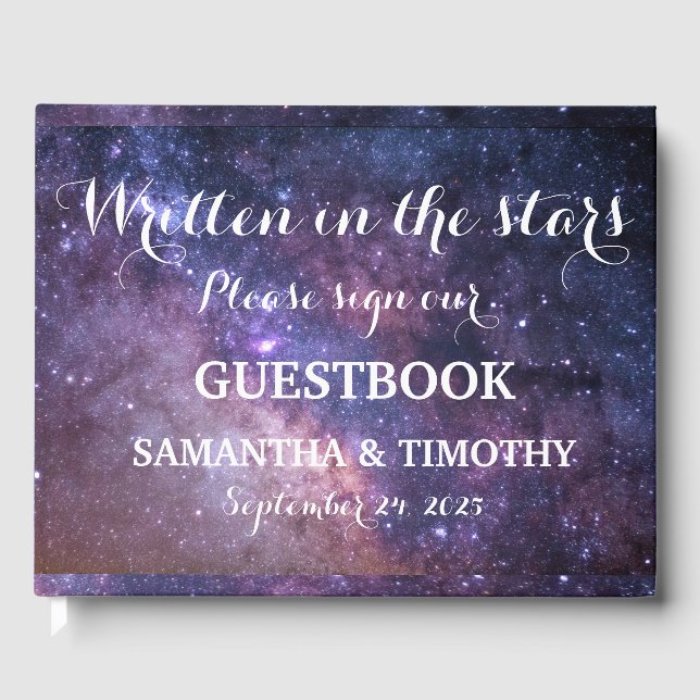 Galaxy Elegant Starry Night Universe Wedding Gästebuch (Vorderseite)