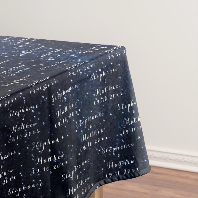 Galaxy Elegante Braut und Groom Namen Hochzeit Tischdecke (Beispiel)