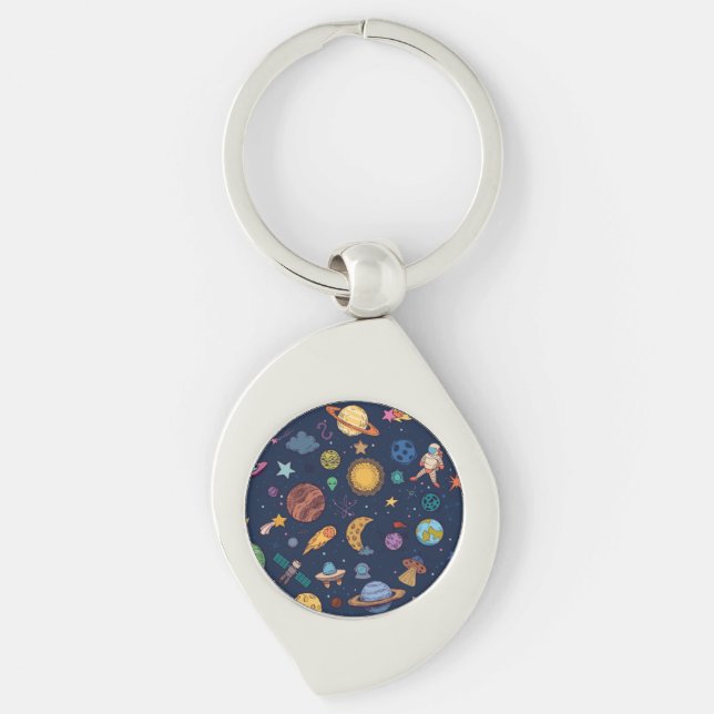 Galaxy Explorer - Metal-Schlüsselanhänger der Welt Schlüsselanhänger (Vorderseite)