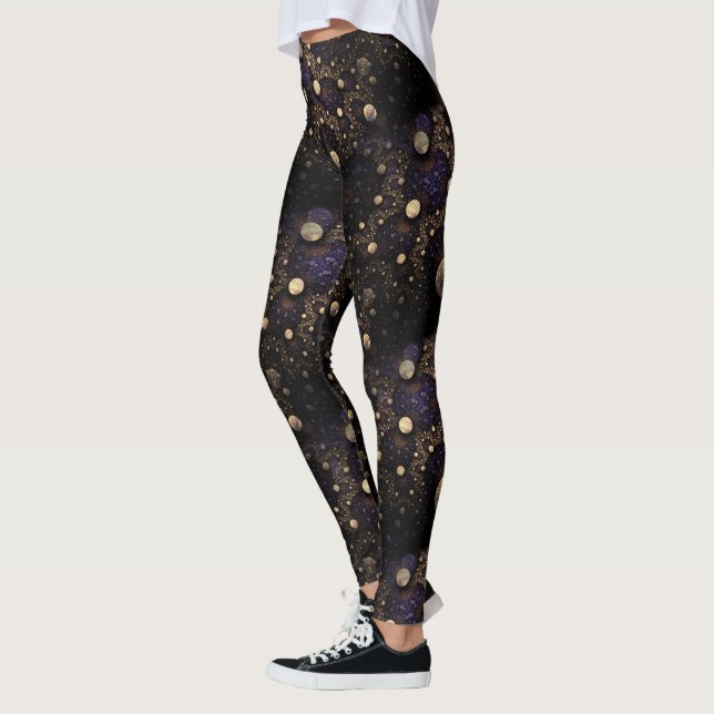 Galaxy Fraktal Moons Pattern Leggings (Links)