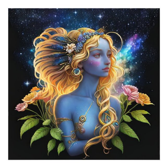 *~* Galaxy Galactic Women Fantasy Juwels AP58 Fotodruck (Vorne)