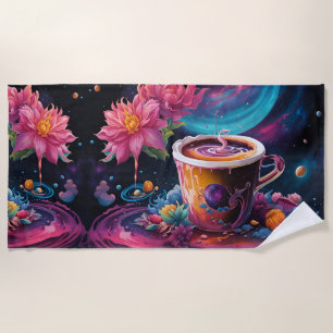 Galaxy Garden Kaffee Kunst Strandtuch