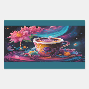 Galaxy Garden-Kaffee Rechteckiger Aufkleber