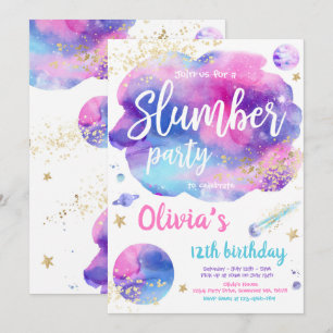 Galaxy Geburtstagsparty zwischen Galaxy Slumber Pa Einladung
