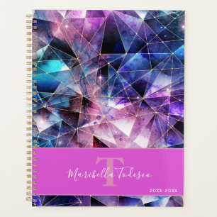 Galaxy Gemstone Crystal Purple Design géométrique