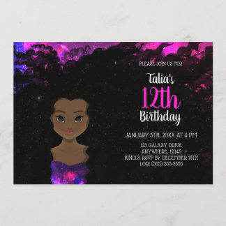 Galaxy Girl Birthday Einladung | Magic Shade 4