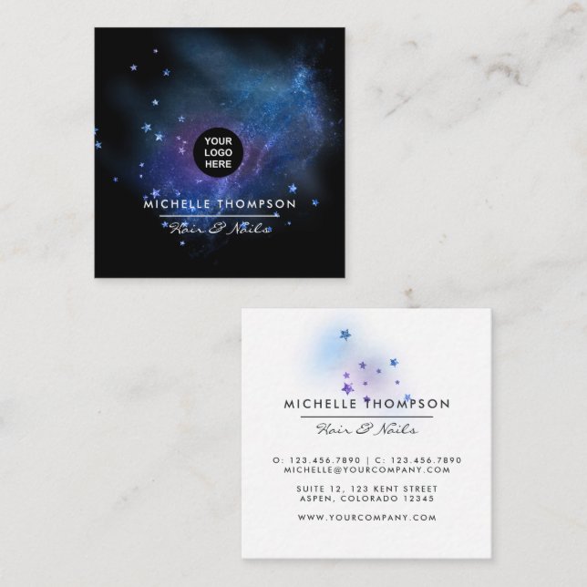 Galaxy Glitzer Business Card Quadratische Visitenkarte (Vorne/Hinten)