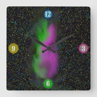 Galaxy Glow - Kosmische Wall-Uhr Quadratische Wanduhr