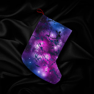 Galaxy Glow   Kosmisches Blau, Lila und rosa Marmo Kleiner Weihnachtsstrumpf
