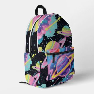 Galaxy Graffiti" – Urbaner Kosmischer Style-Rucksa Bedruckter Rucksack