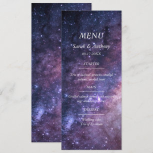 Galaxy Himmelssterne Nacht Himmel Hochzeitsessen Menükarte