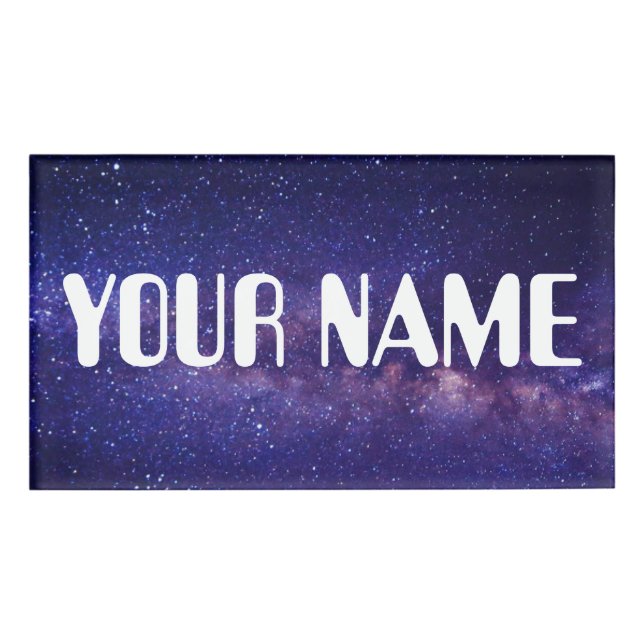 Galaxy-Hintergrund - Anpassen Sie Ihren eigenen Namenschild (Vorderseite)