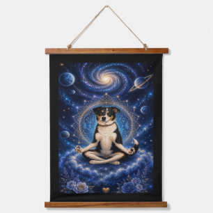 Galaxy-Hund-Teppich Australian Shepherd Kunst Wandteppich Mit Holzrahmen