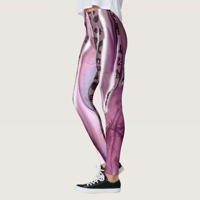 Galaxy Inspirierte Lila Leggings, Einzigartige Wil Leggings (Links)