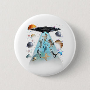 Galaxy-Kat-Schwimmen-T-Shirt Süße Astronauten-Ka Button